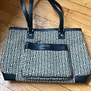 Balenciaga Black and Cream Women's Tote Bag